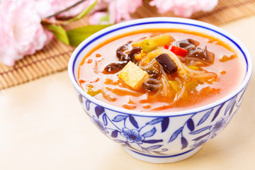 Sauer-scharf-Suppe - chinese hot and sour soup