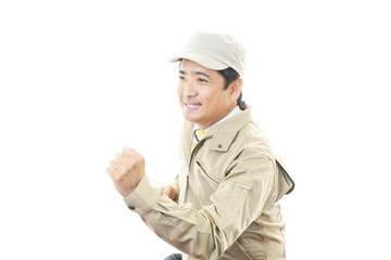 笑顔の労働者