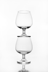 stack of empty wine glass