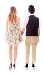 Rear view of a lesbian couple standing together