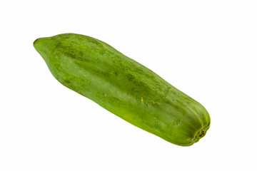 green papaya isolated on white background.