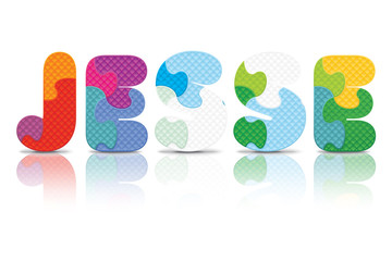 Vector JESSE written with alphabet puzzle