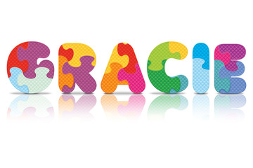 Vector GRACIE written with alphabet puzzle