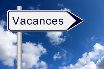 Panneau direction vacances