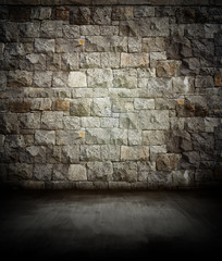 Empty rock wall and floor
