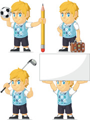 Blonde Rich Boy Customizable Mascot 5