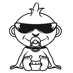 Baby sitzt sonnenbrille