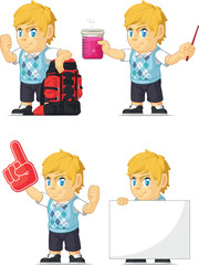 Blonde Rich Boy Customizable Mascot 11