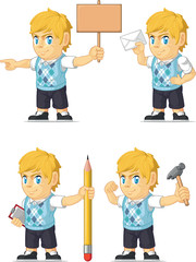 Blonde Rich Boy Customizable Mascot 12