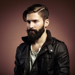 Obraz premium Portrait of handsome man with beard