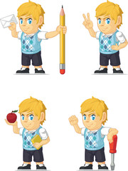 Blonde Rich Boy Customizable Mascot 14
