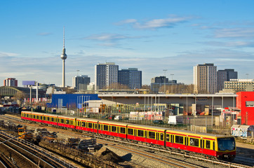 Cityscape with railroads in Berlin, Germany - 64606853