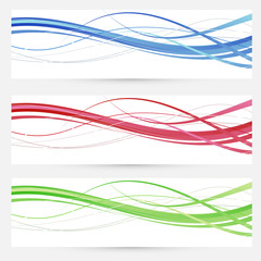 Colorful bright web headers lines collection