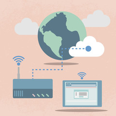 Big Data icons set, Cloud computing concept