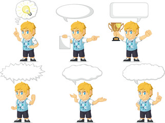 Blonde Rich Boy Customizable Mascot 21