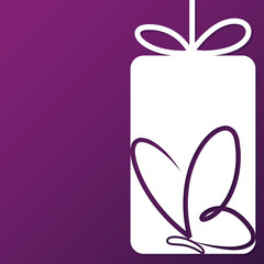 Butterfly cut out tag card in vector format.