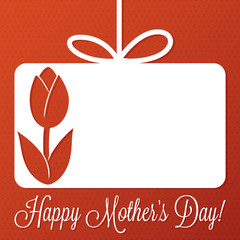 Flower cut out Mother's Day tag card in vector format.