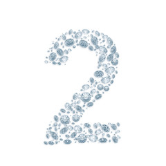 Diamond number isolated on white with clipping path