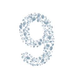 Diamond number isolated on white with clipping path