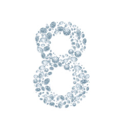 Diamond number isolated on white with clipping path