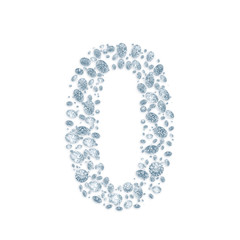 Diamond number isolated on white with clipping path