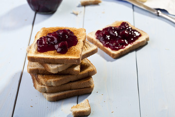Breakfast with bread toast