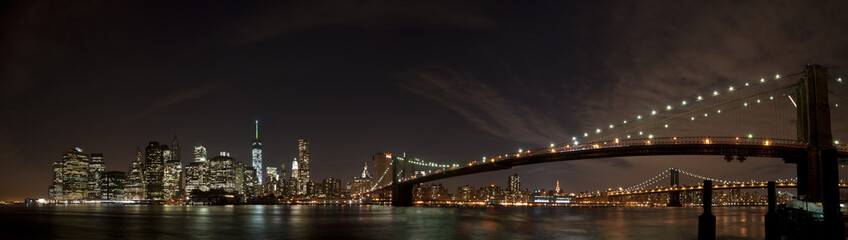 Fototapeta na wymiar New York Night View Panorama