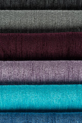 Multi color fabric texture samples