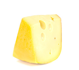 Swiss cheese isolated on white background