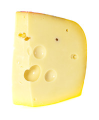 Swiss cheese isolated on white background