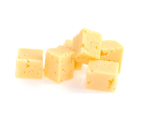 Swiss cheese isolated on white background