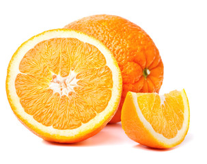 Whole orange fruit and his segments