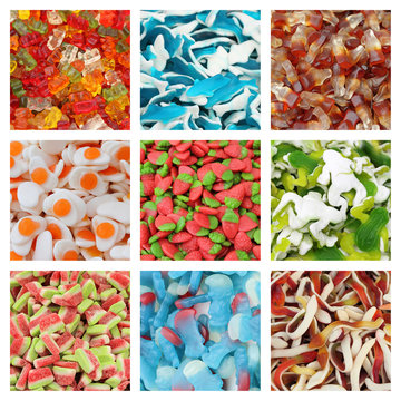 jelly candies collage