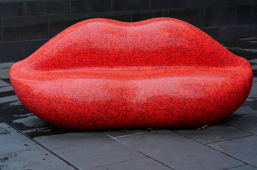 Red Mosaic Lips
