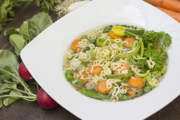Teller Nudelsuppe