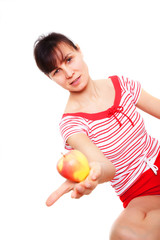 Fototapeta na wymiar Woman with apple