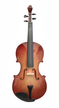 wood violin isolated over white