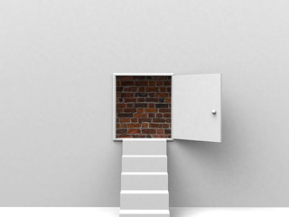 Stairs to open the door