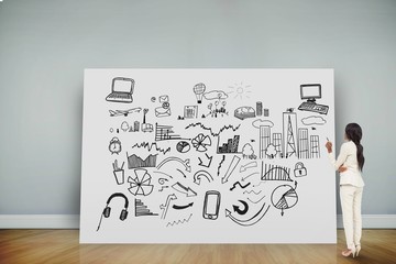 Fototapeta premium Composite image of thinking businesswoman