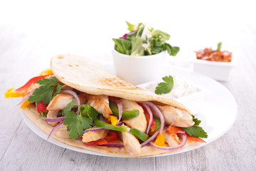 fajita, tortilla wrap