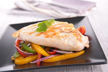 chicken breast and vegetable