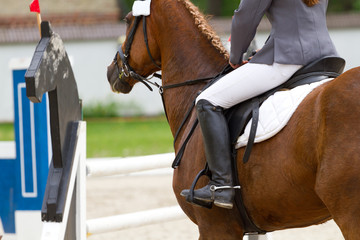 Fototapeta premium Zawodnik w skokach przez przeszkody