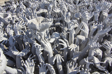 Hand from Hell at Wat Rong Khun Chiang Rai Province