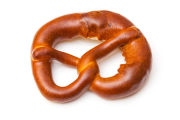 Pretzel isolated on a white studio background.