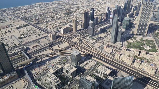 DUBAI, UAE - NOVEMBER 13: Aerial view of Downtown Dubai 