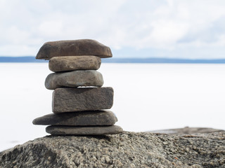 rocks on the shore of Lake