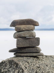 rocks on the shore of Lake