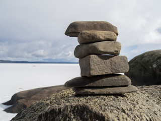 rocks on the shore of Lake