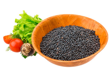 Black raw lentils