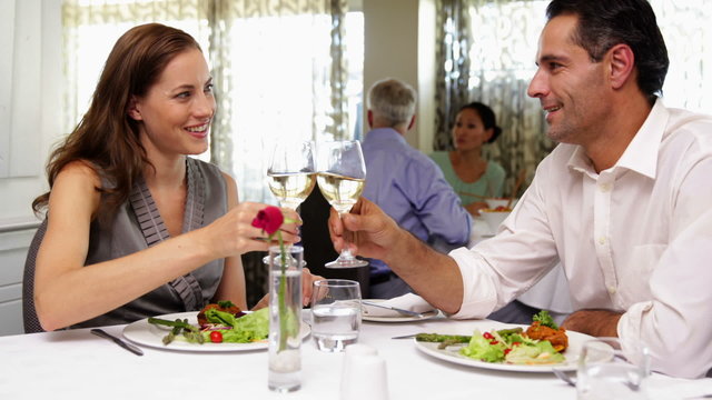 Couple having a romantic meal together